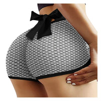 Women's Bow Decor Booty Lifting Stretchy Workout Yoga Shorts
