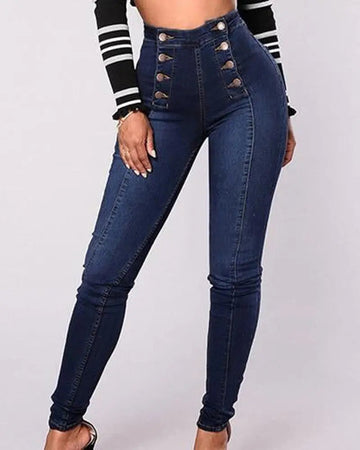 Women's Button Down Slim Fit Jeans