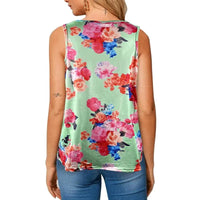 Women's Casual Floral Print Sleeveless U Neck Tank Tops