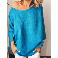 Women's Casual Long Sleeve Round Neck Solid Shirts