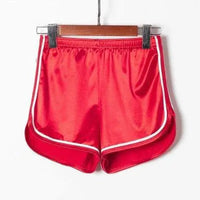 Women's Casual Striped Elastic Waist Workout Dolphin Shorts