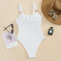 Women's Cut Out Front O Ring High Cut One Piece Swimsuit