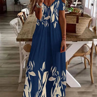 Women's Floral X Line Beach Vacation Spaghetti Maxi Dresses