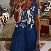 Women's Floral X Line Beach Vacation Spaghetti Maxi Dresses