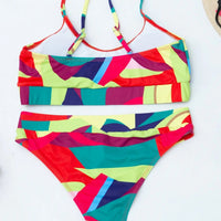 Women's Geo Print Spaghetti Strap Two Piece Bikini Swimsuit