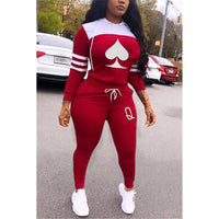 Women's Graphic Print Hoodies and Jogger Pants Sweatsuit