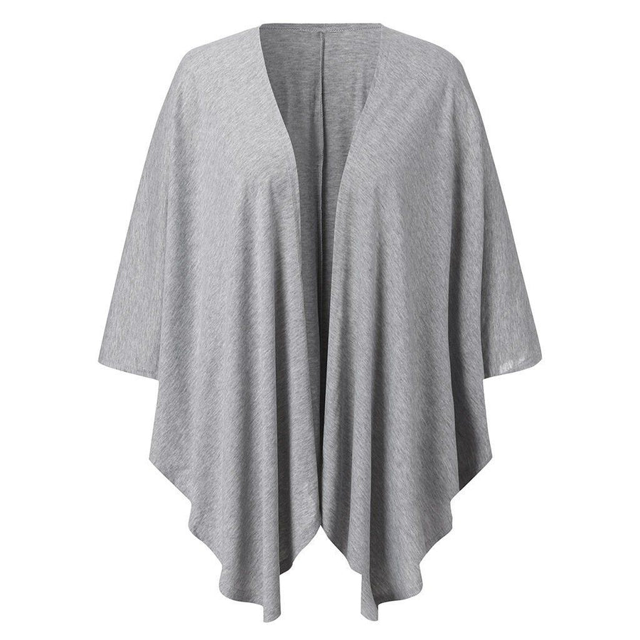 Women's Half Sleeve Irregular Hem Knitted Open Front Cardigan