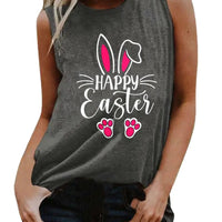 Women's Happy Easter Print Tank Top