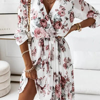 Women's Holiday V-Neck Lace-up Dress