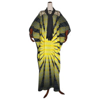 Women's Leopard Print Cold Shoulder Batwing Sleeve Loose Maxi Dress