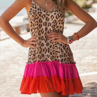 Women's Leopard Print Sleeveless Dress