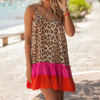 Women's Leopard Print Sleeveless Dress
