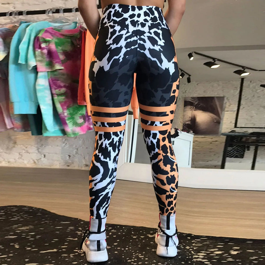 Women's Leopard Print Tummy Control Stretchy Yoga Leggings