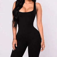 Women's Moisture-Wicking Stretchy Square Neck Workout Bodycon Romper