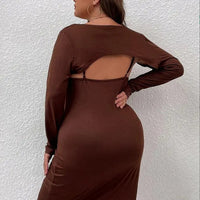 Women's Plus Two Piece Cami Bodycon Dress With Bolero Shrug