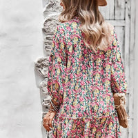 Women's Resort Style Long Sleeve Printed Dress