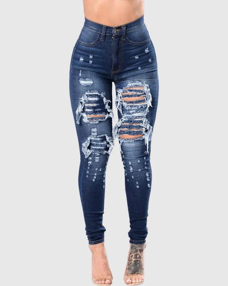 Women's Slim Fit Ripped Jeans