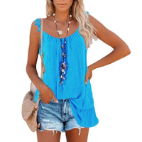 Women's Solid Lace Straps Summer Tops Ladies Casual Plus Size Tank Top