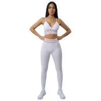 Women's Two Piece Yoga Bra And Tummy Control Leggings Outfit