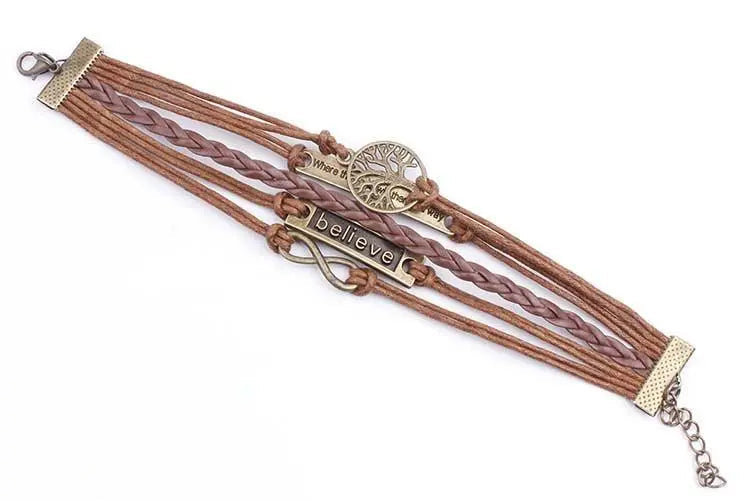 Women's Vintage Leather Cord Bracelet