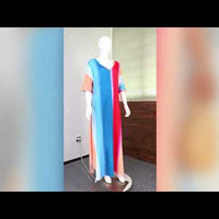 Plus Size Split Rainbow Stripe woman Dress